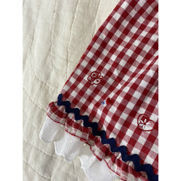 Faded Glory Baby Girl Dress Size 6-9M Vintage Y2K Red White GIngham Check Sailor - Picture 5 of 16